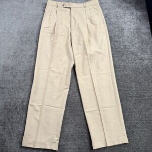 Ballin Men's Size‎ 33 Wool Classic Comfort EZE Beige Pleated Cuffed Dress Pants